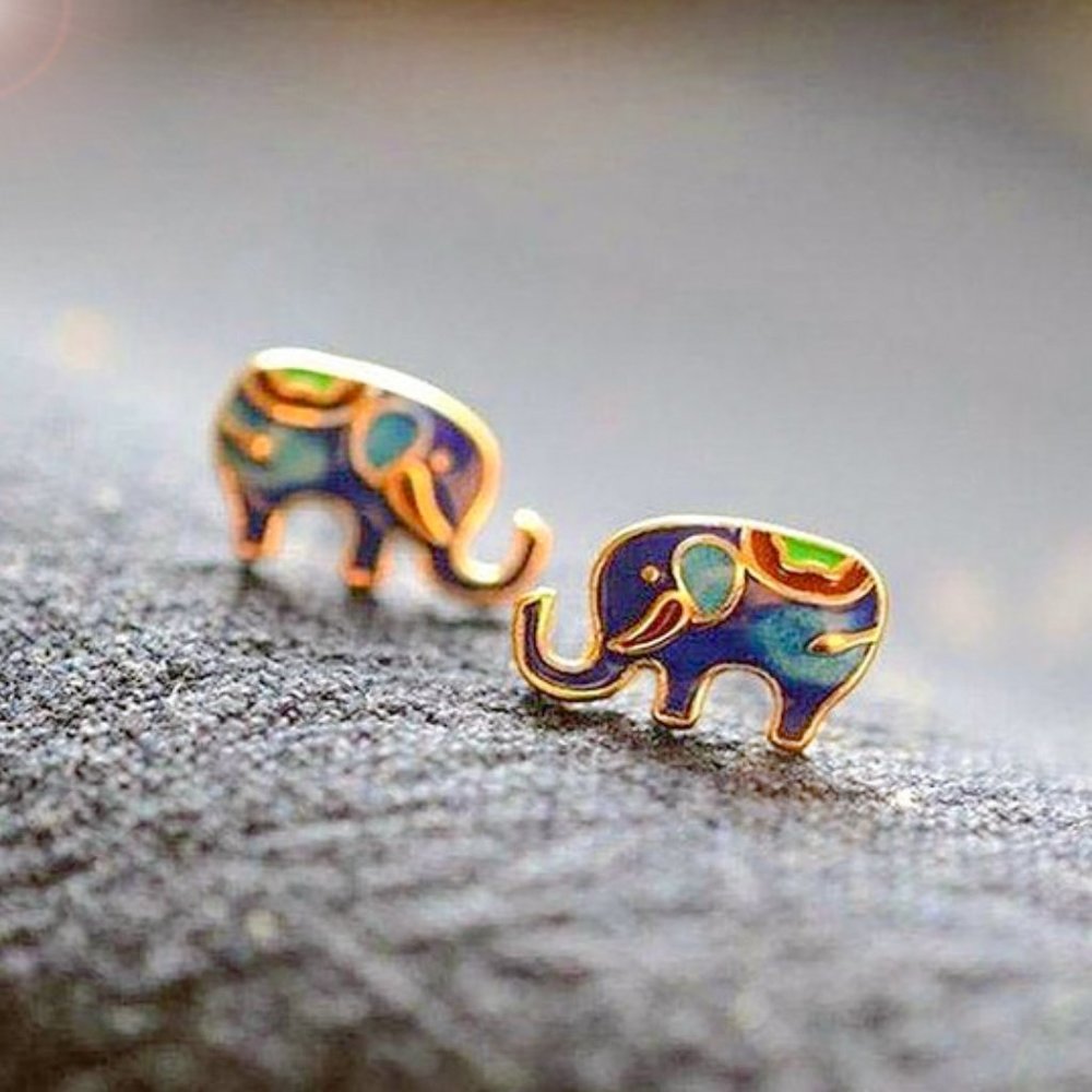 Baby Elephant Sterling Silver Earrings studs